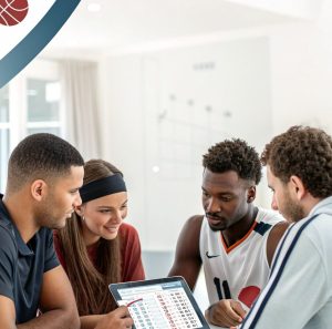 Group of bettors reviewing sports betting site